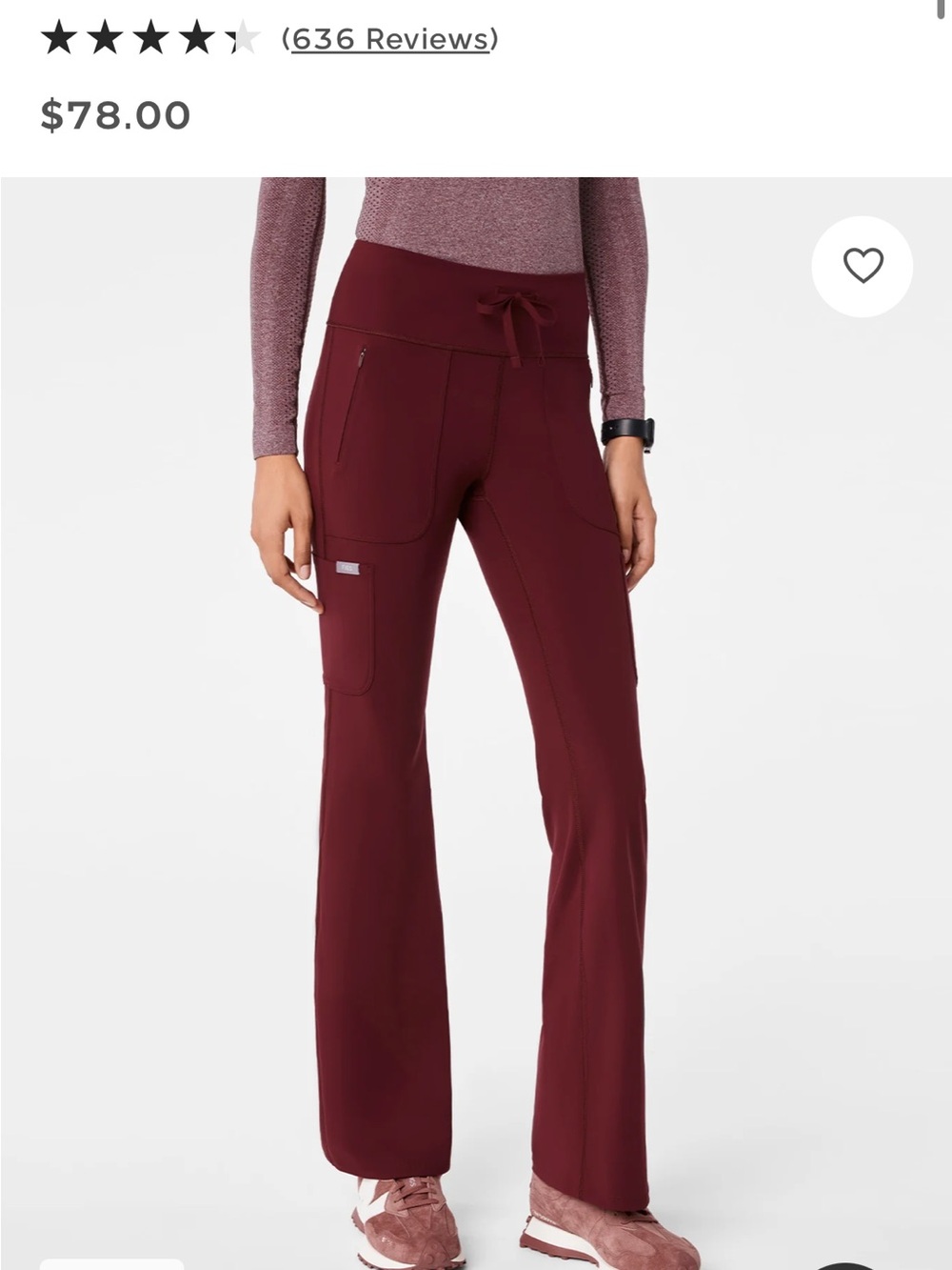 Figs Ashland High Rise Scrublegging in Burgundy